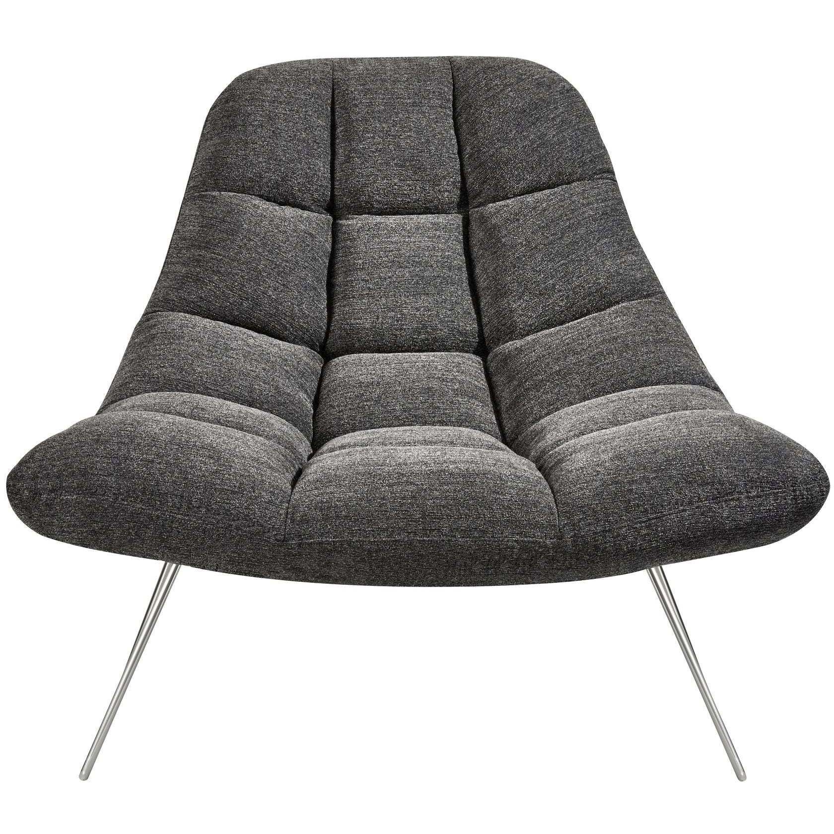 Bartlett Dark Grey Soft Textured Fabric Chair in Charcoal Grey