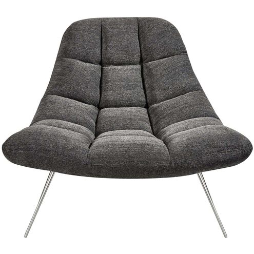 Bartlett Dark Grey Soft Textured Fabric Chair in Charcoal Grey