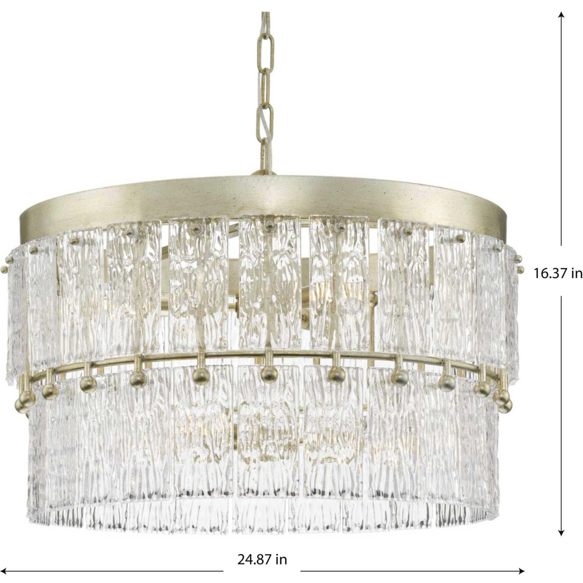 Chevall 6 Light 24.87 inch Gilded Silver Chandelier Ceiling Light, Design Series