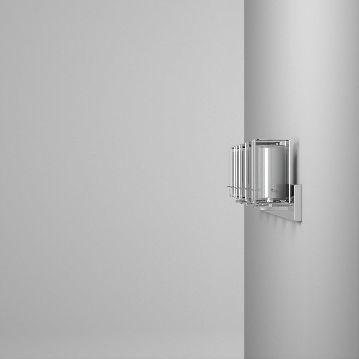 Iride 5 Light 44 inch Chrome Vanity Light Wall Light, Clear and White Glass