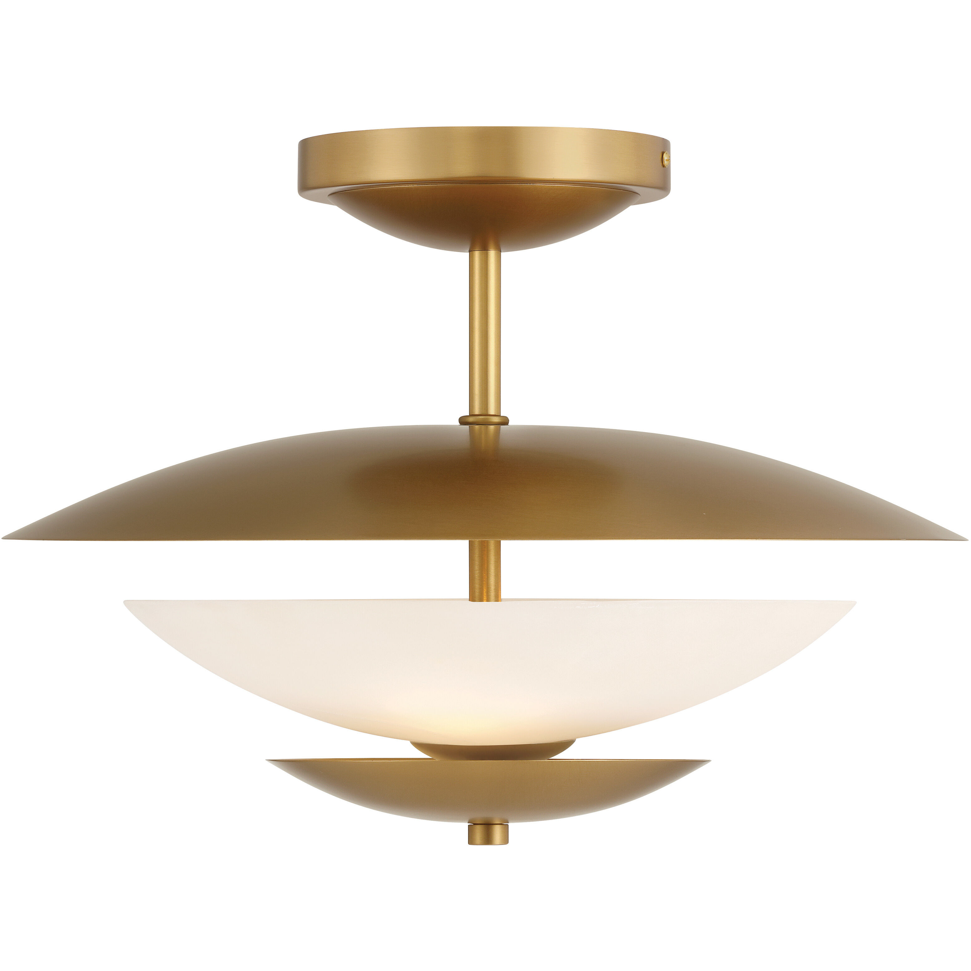 Solara 3 Light 18.25 inch Legacy Brass Semi Flush Ceiling Light