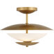 Solara 3 Light 18.25 inch Legacy Brass Semi Flush Ceiling Light
