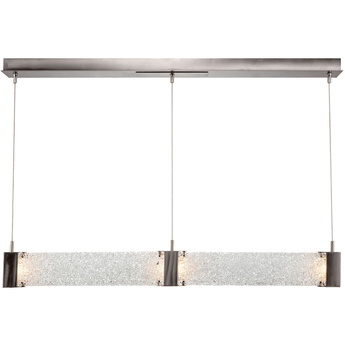 Parallel LED Flat Bronze Linear Pendant Ceiling Light in 3000K LED, Smoke Granite