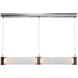 Parallel LED Novel Brass Linear Pendant Ceiling Light in 3000K LED, Smoke Granite