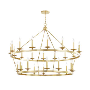 Allendale 28 Light 58 inch Aged Brass Chandelier Ceiling Light