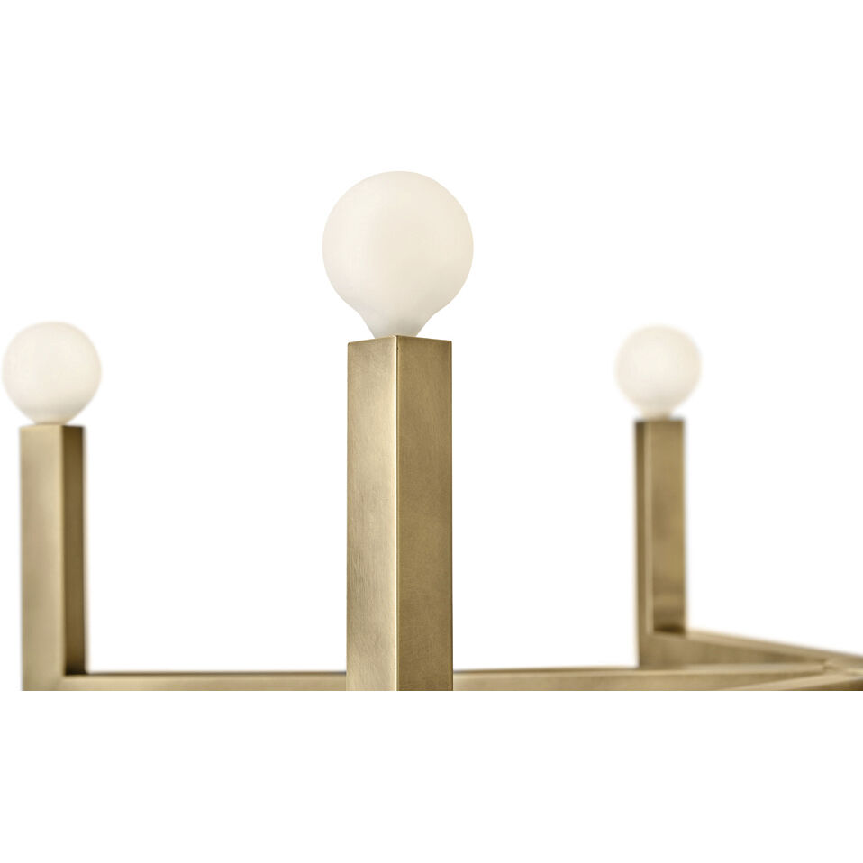 Ezra 6 Light 36 inch Heritage Brass Indoor Linear Chandelier Ceiling Light