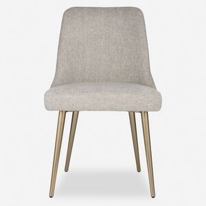 Bramwell Heathered Gray Polyester and Brushed Gold Dining Chair