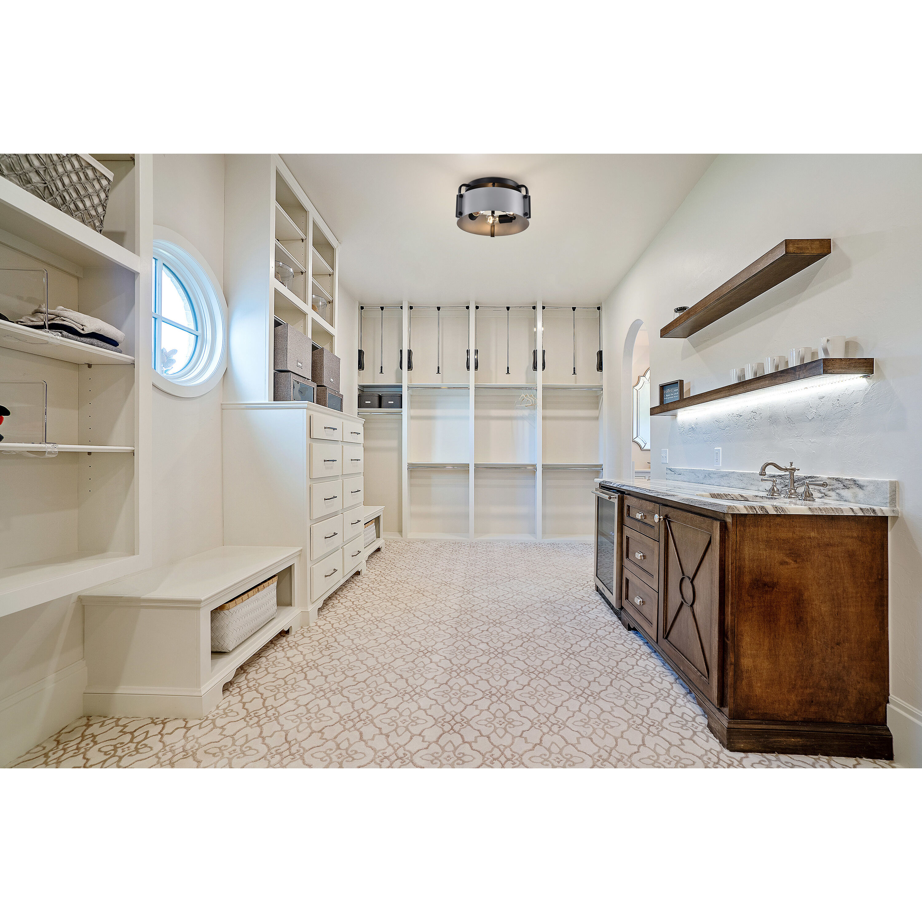 Altos 3 Light 14 inch Matte Gray Semi Flush Mount Ceiling Light