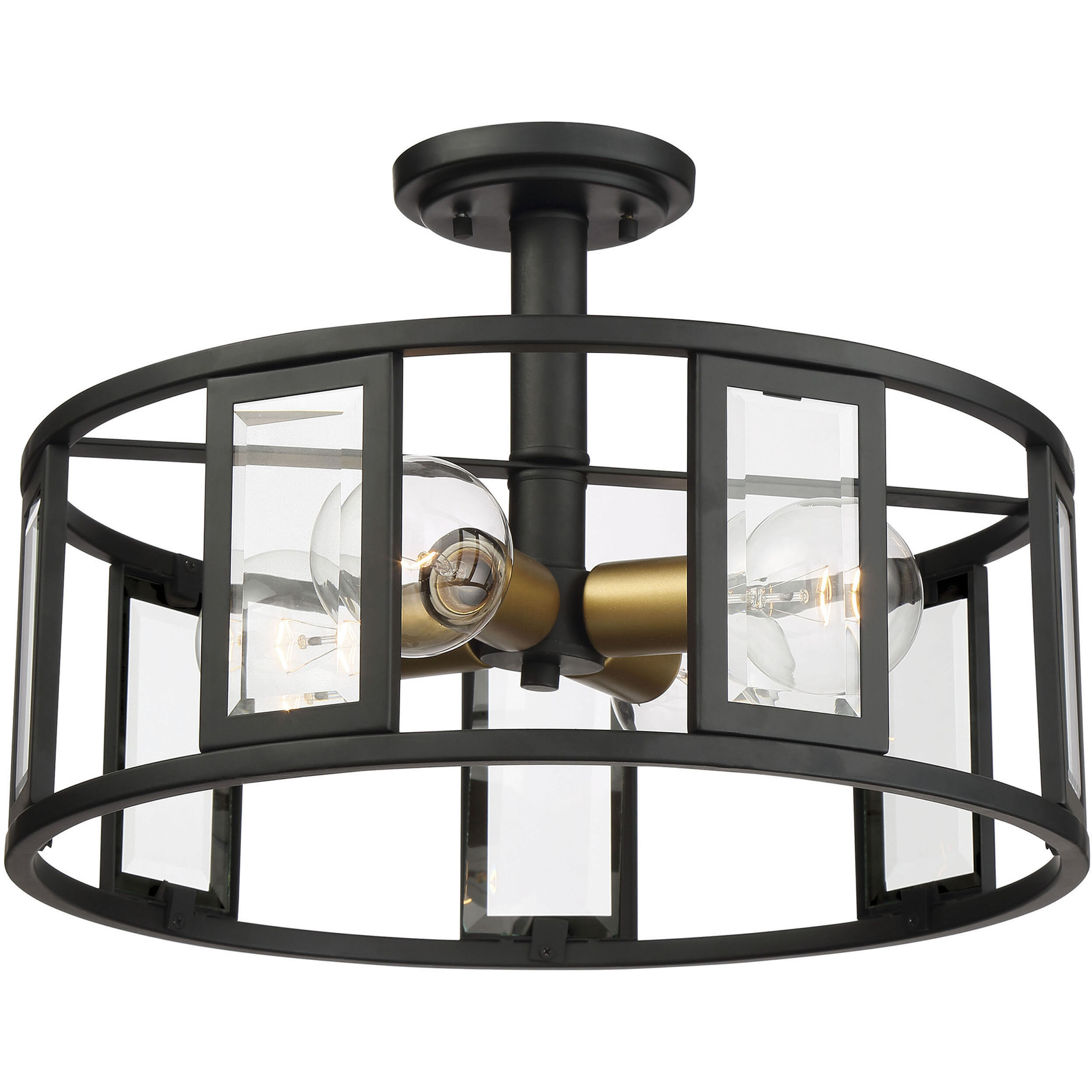 Payne 4 Light 17 inch Midnight Bronze Semi Flush Mount Ceiling Light