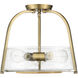 Dash 3 Light 16 inch Warm Brass Semi-Flush Ceiling Light