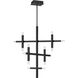 Acasia LED 35.5 inch Matte Black with Frosted Chandelier Ceiling Light