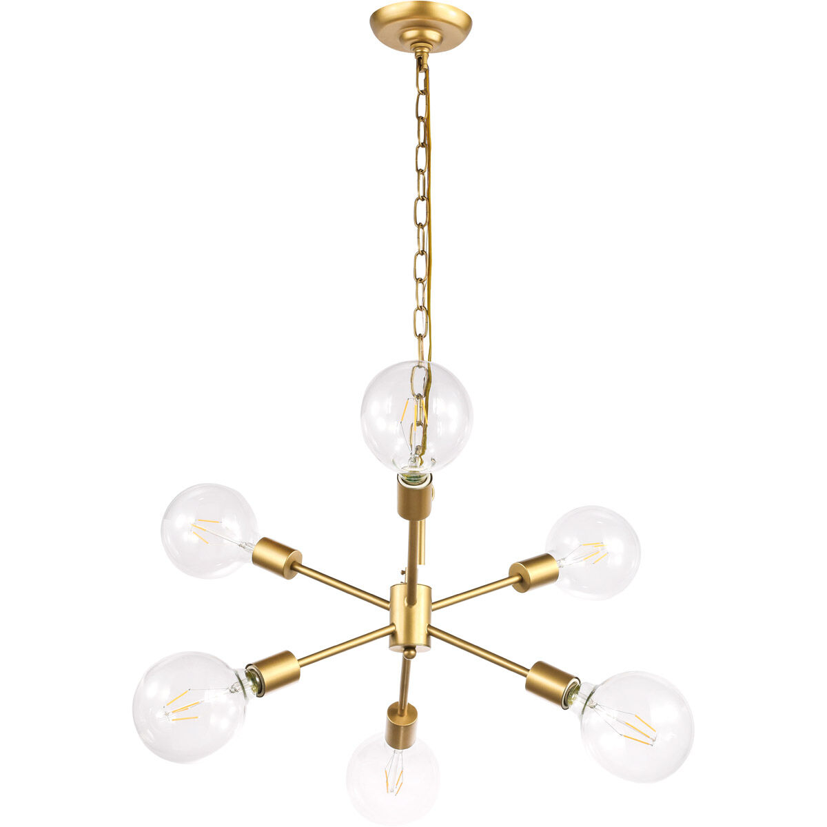 Nolan 6 Light 16 inch Brass Pendant Ceiling Light