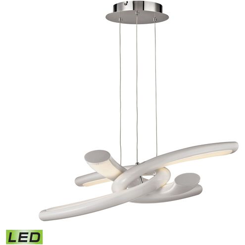 Knot LED 30 inch Chrome with White Chandelier Ceiling Light