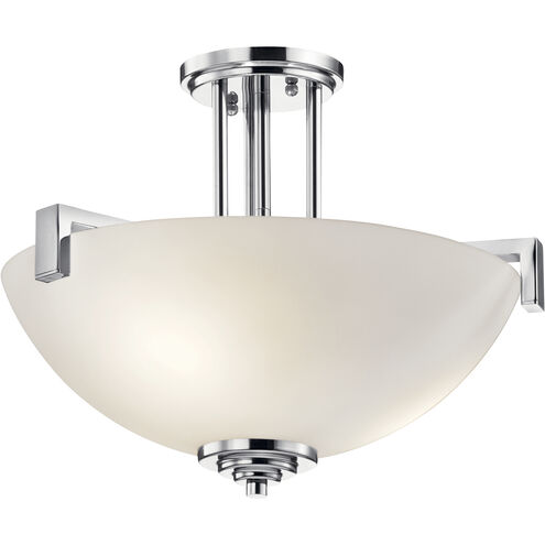 Eileen 3 Light 17 inch Chrome Inverted Pendant/Semi Flush Ceiling Light in Incandescent