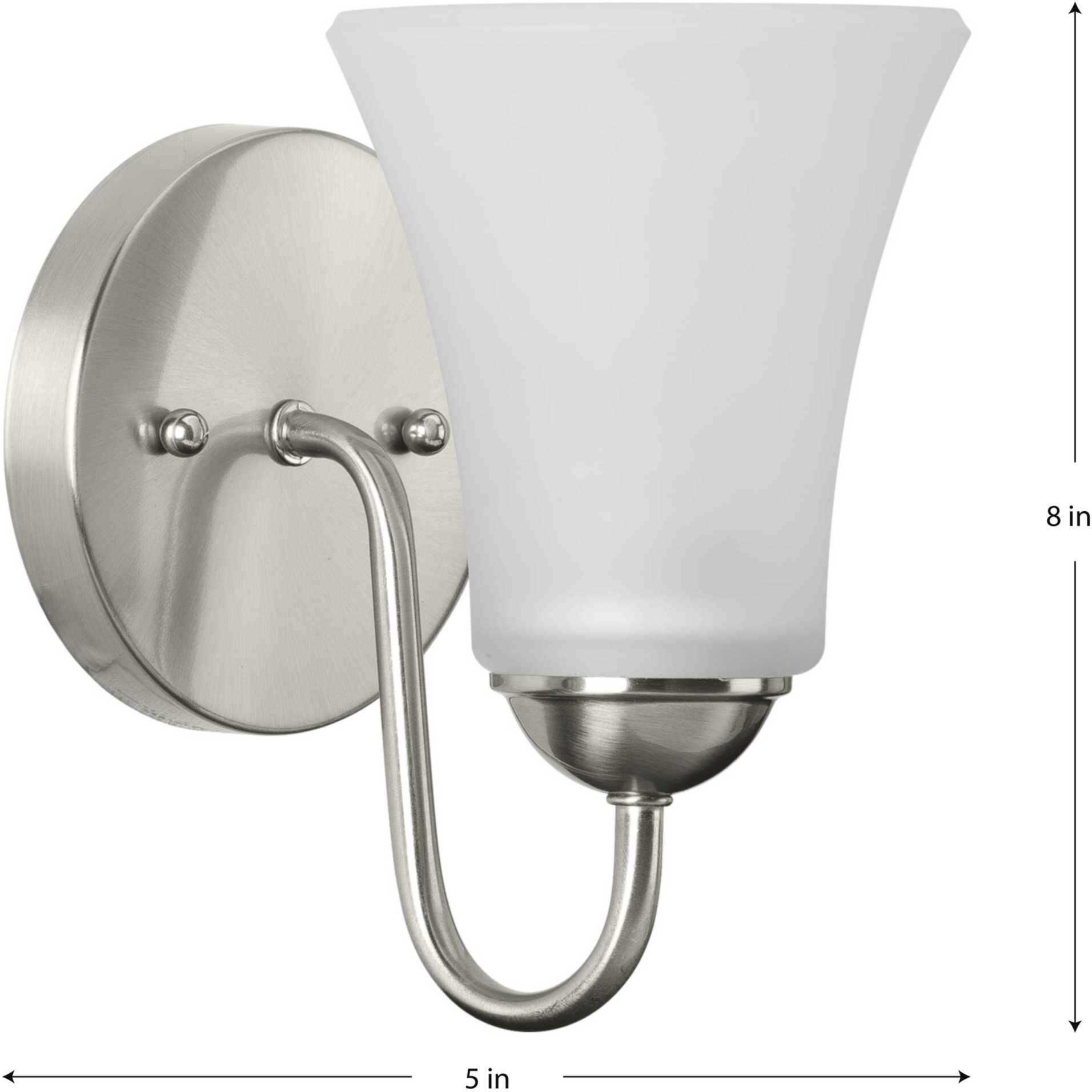 Classic 1 Light 5 inch Brushed Nickel Bath Vanity Wall Light