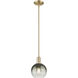 Downtown Urban Brookhaven Globe 1 Light 7.88 inch Champagne Bronze Mini Pendant Ceiling Light in Slate Glass