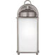 New Castle 1 Light 10.25 inch Antique Brushed Nickel Outdoor Wall Lantern, Large