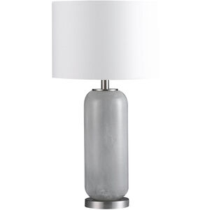 Ahrens 27 inch 100 watt Grey and White with Brushed Nickel Table Lamp Portable Light