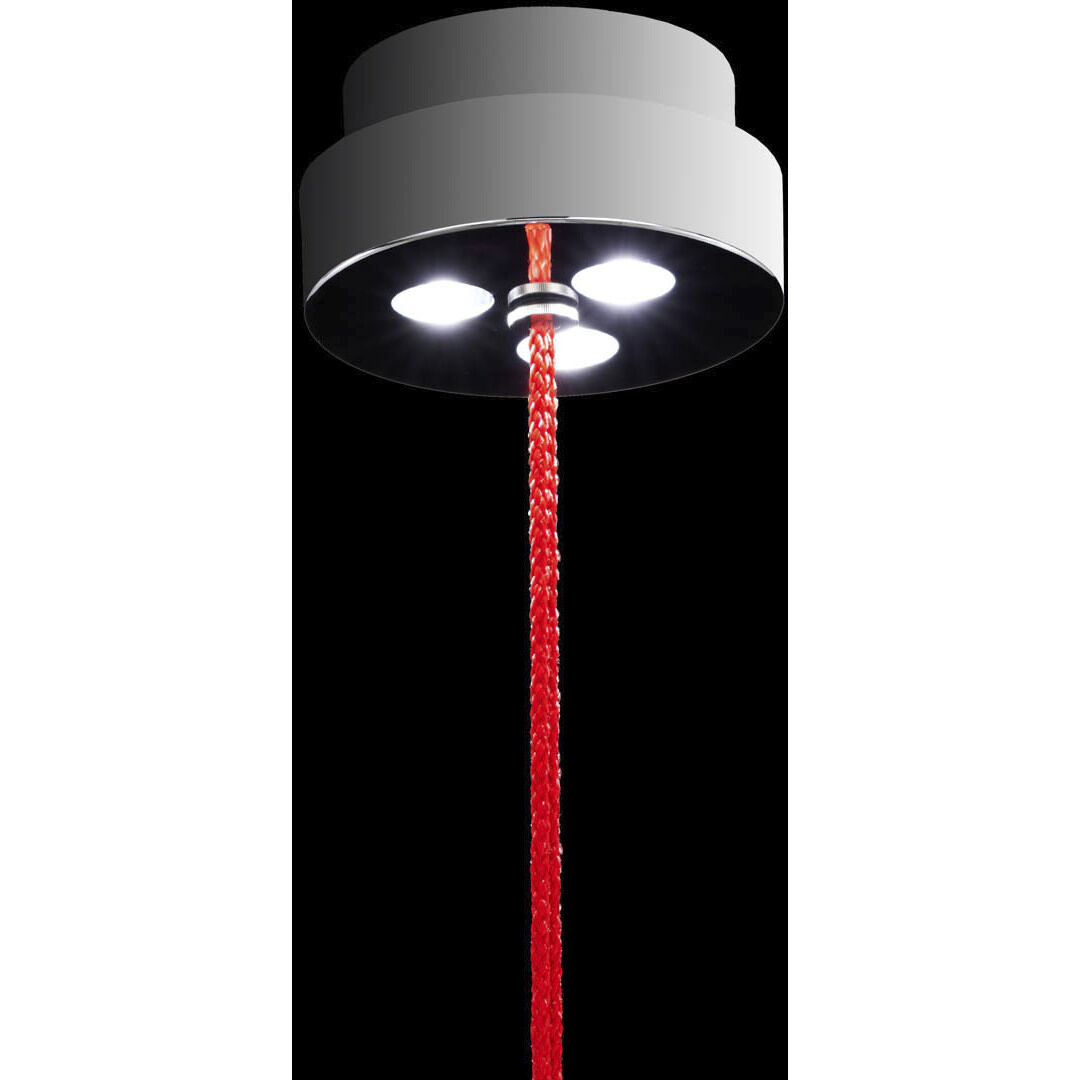 Forever Eva LED 3.75 inch Polished Chrome Pendant Ceiling Light in Red Rope, Red Rope