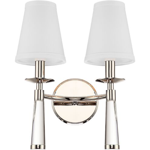 Baxter 2 Light 12 inch Polished Nickel Wall Sconce Wall Light