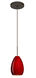 Pera 1 Light Bronze Pendant Ceiling Light in Magma Glass, Incandescent