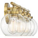 Carson 4 Light 30 inch Warm Brass Bathroom Vanity Light Wall Light, Essentials