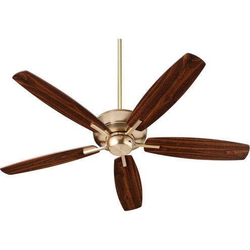 Breeze 52 inch Aged Brass with Dark Oak/Walnut Blades Indoor Ceiling Fan