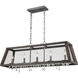 Renaissance Invention 5 Light 38 inch Aged Wood with Clear Linear Chandelier Ceiling Light