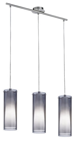 Pinto Nero 3 Light 39 inch Matte Nickel Trestle Hanging Light Ceiling Light