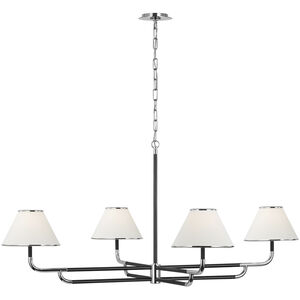 Marie Flanigan Rigby LED 54.25 inch Polished Nickel and Ebony Chandelier Ceiling Light, Grande
