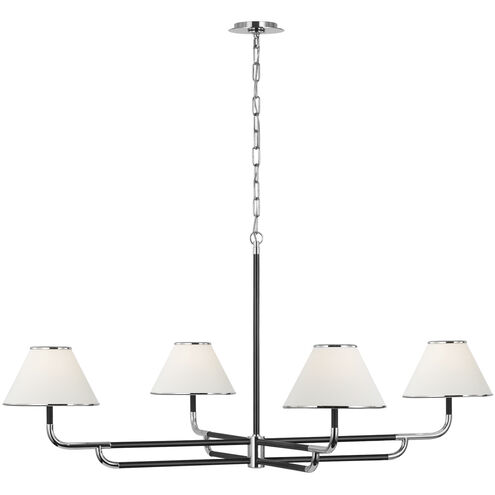 Marie Flanigan Rigby LED 54.25 inch Polished Nickel and Ebony Chandelier Ceiling Light, Grande