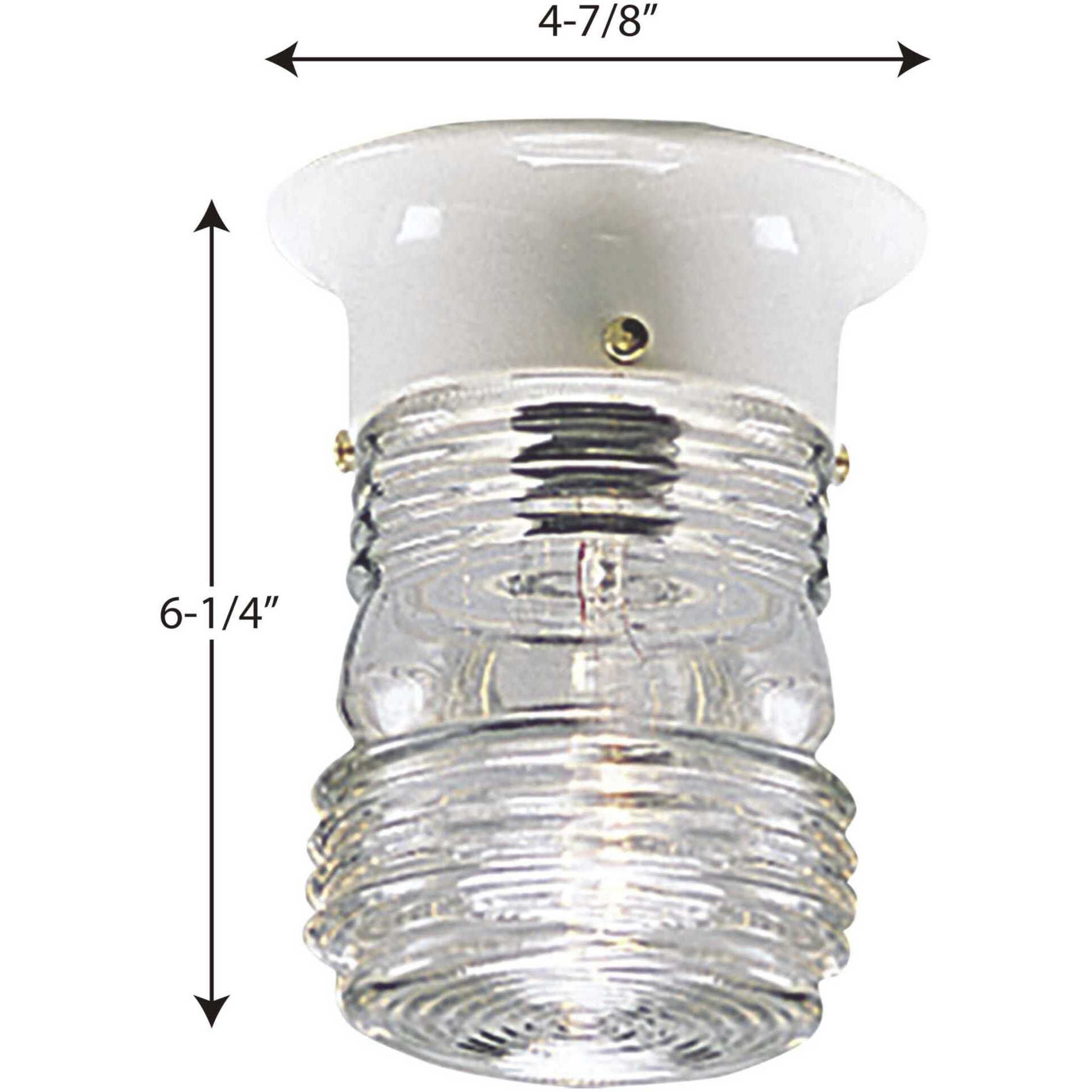 Utility Lantern 1 Light 4.88 inch White Outdoor Flush Mount