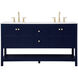 Theo 60 X 22 X 34 inch Blue Vanity Sink Set
