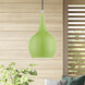 Andes 1 Light 7.75 inch Shiny Apple Green with Polished Chrome Accents Mini Pendant Ceiling Light