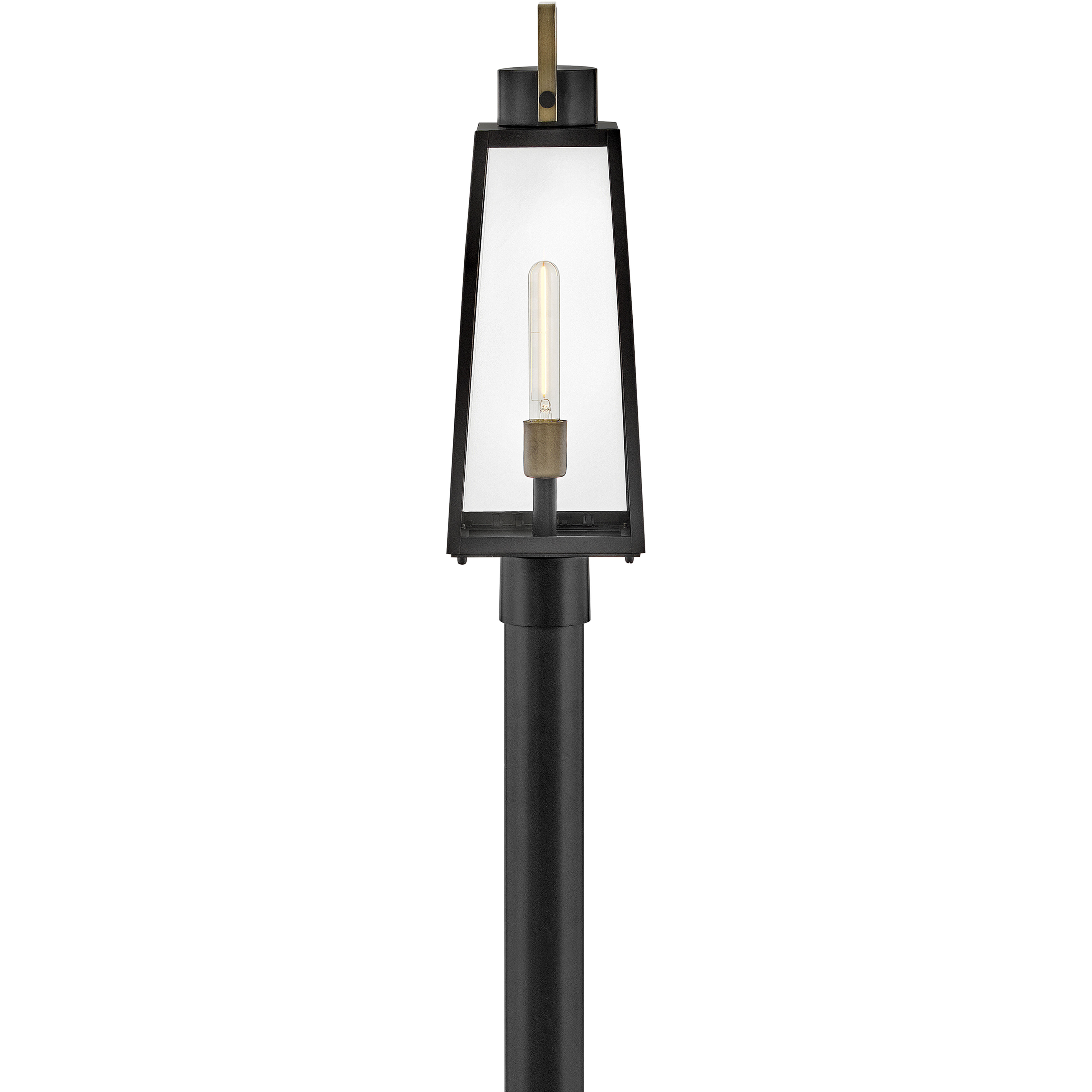 Hugh 1 Light 22 inch Black with Burnished Bronze Outdoor Post Mount