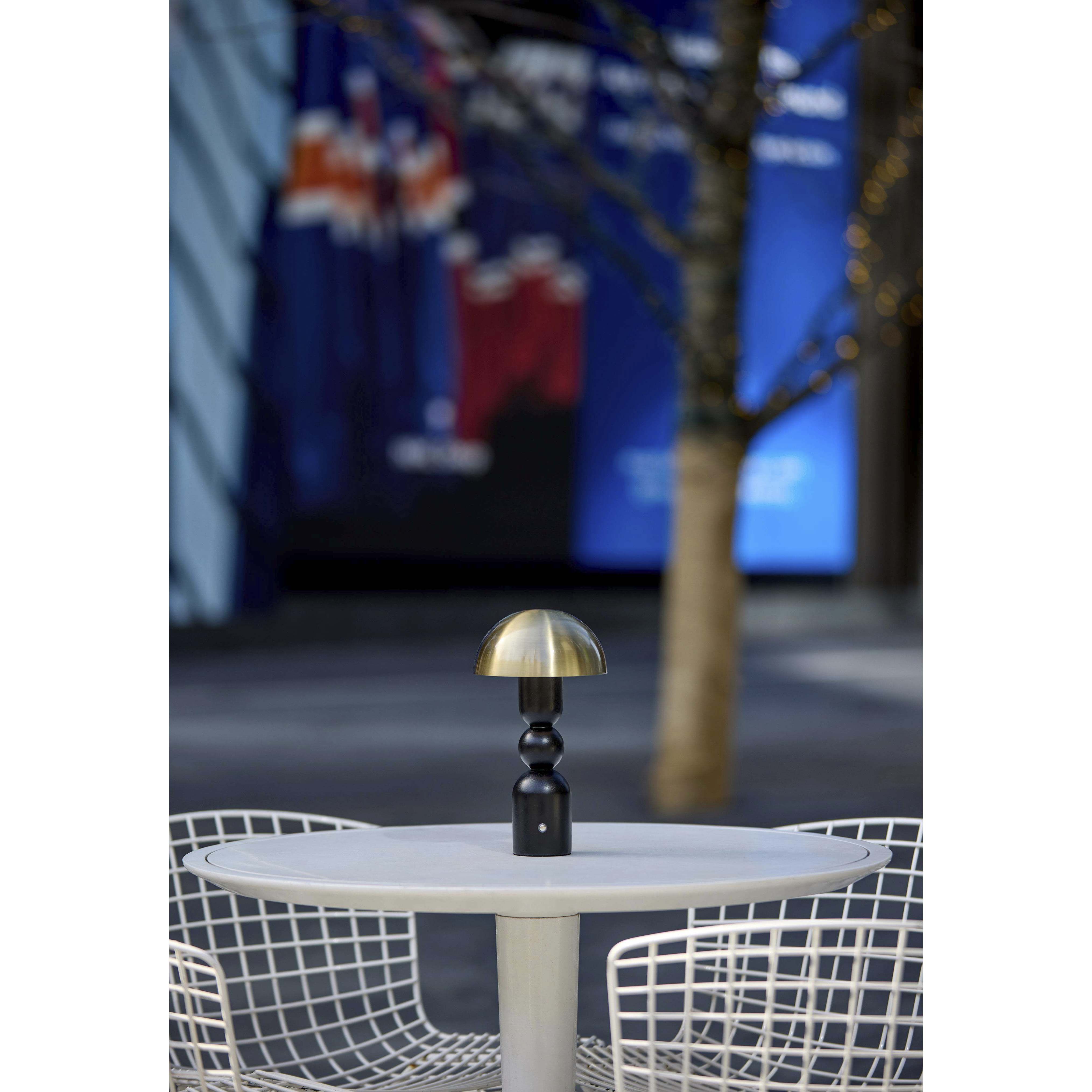 Connie 10.75 inch 2.00 watt Black and Antique Brass Cordless Table Lamp Portable Light