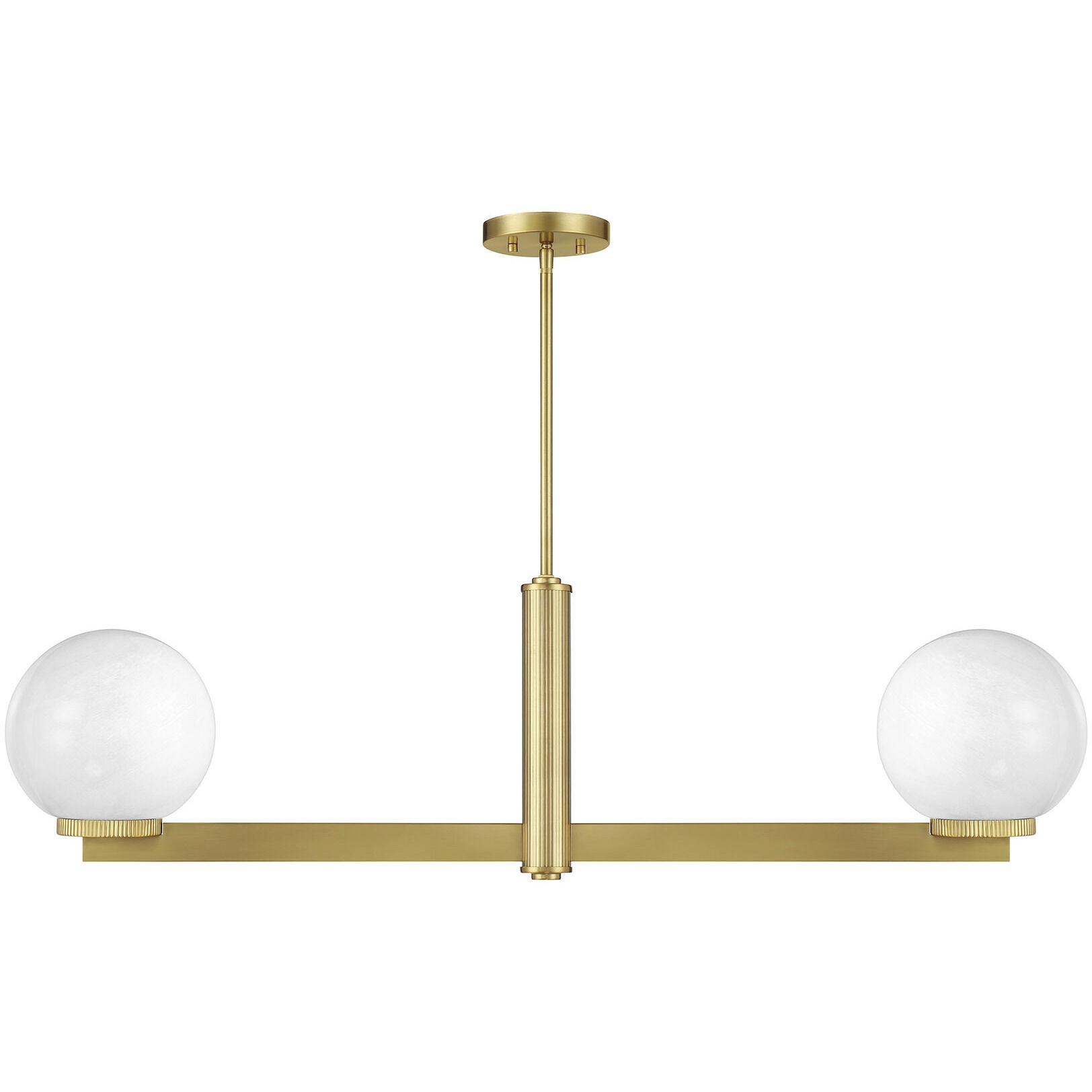 Modern 2 Light 42 inch Natural Brass Linear Chandelier Ceiling Light
