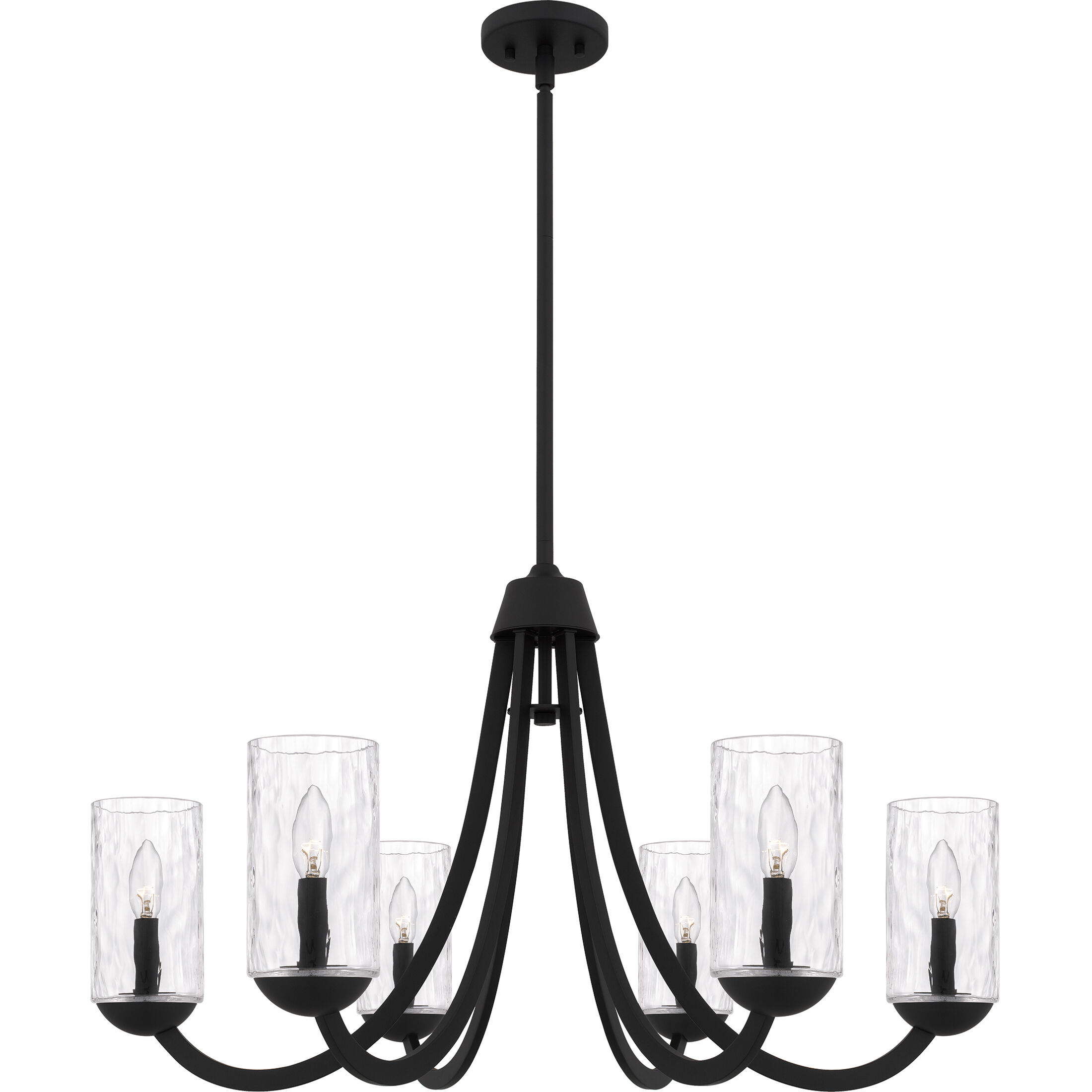 Allard 6 Light 32 inch Matte Black Chandelier Ceiling Light