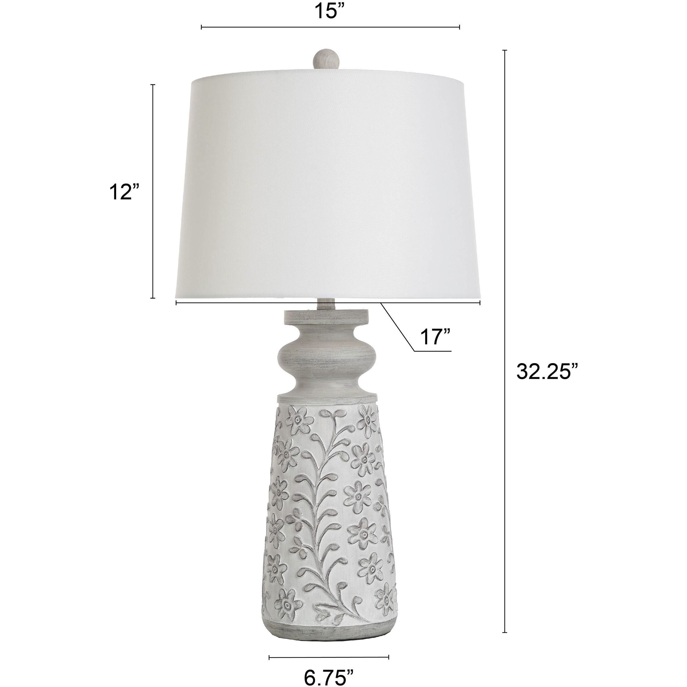 Isaac 32 inch 100.00 watt Greyson and Rubbed White Table Lamp Portable Light