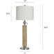 Luke 34.5 inch 100 watt Chadron Silver and Beige Table Lamp Portable Light