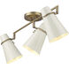 Reeva 3 Light 29.13 inch Modern Brass Semi-Flush Mount Ceiling Light in Glossy Ecru