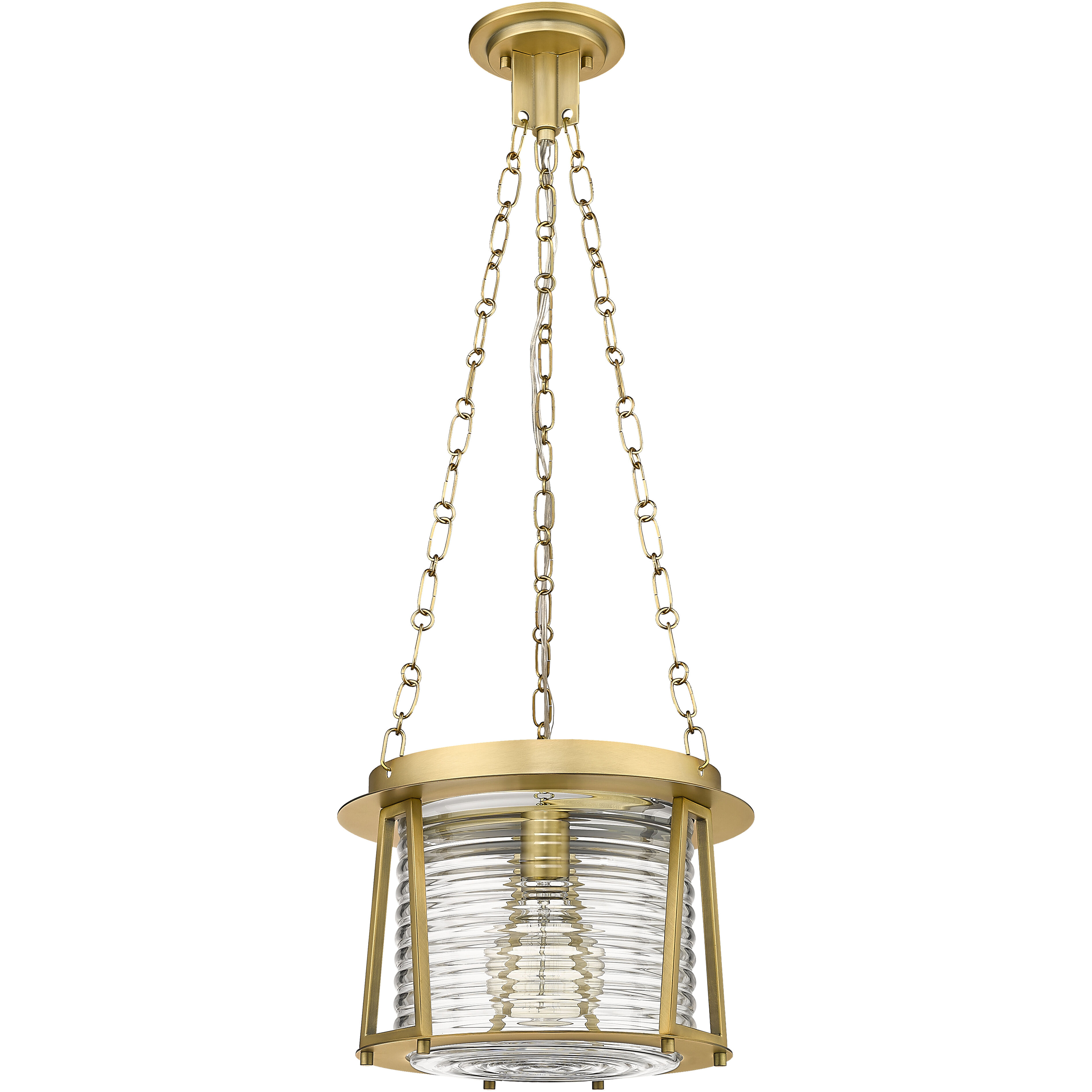 Cape Harbor 1 Light 13 inch Rubbed Brass Pendant Ceiling Light