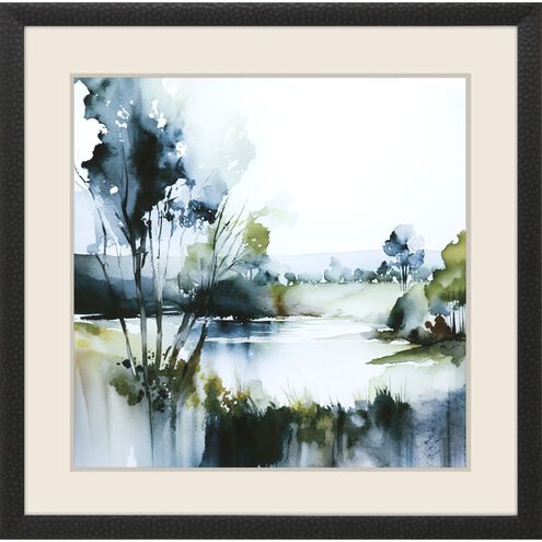 Waterside Collection Modern Rubbed Matte Espresso Wood With Honeycomb Embossing Framed Art