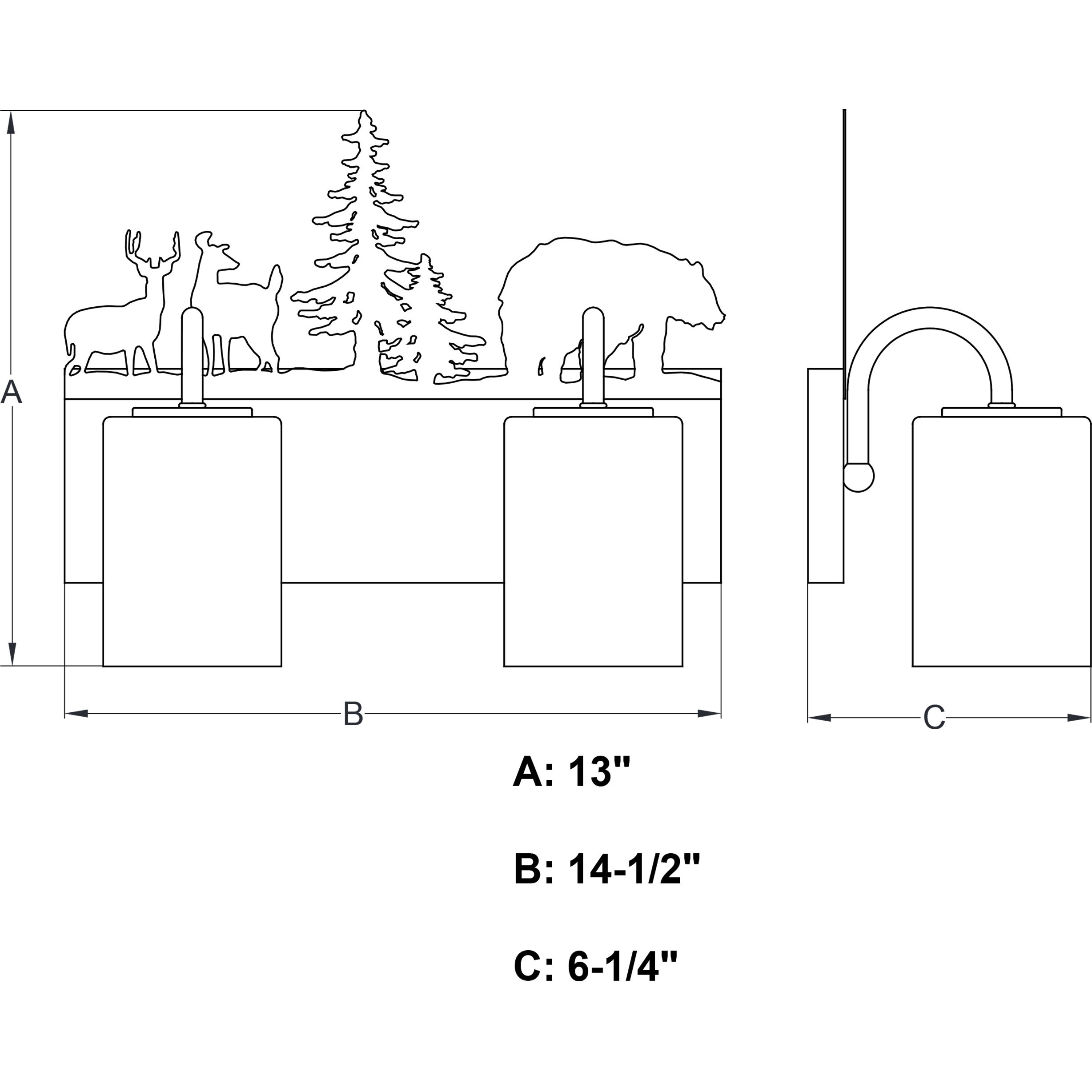 Acadia 2 Light 14.5 inch Bronze Bathroom Light Wall Light