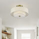Monroe 2 Light 13 inch Antique Brass Semi Flush Mount Ceiling Light, Medium