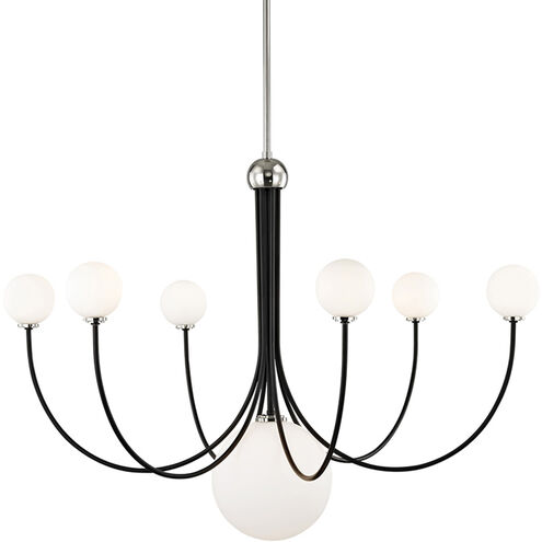 Coco LED 40 inch Polished Nickel and Black Chandelier Ceiling Light