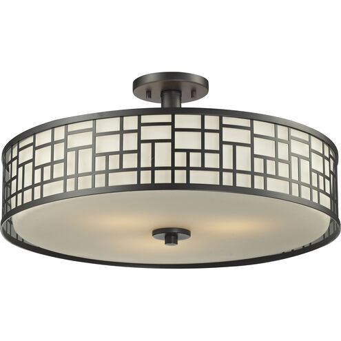 Elea 3 Light 20.5 inch Bronze Semi Flush Mount Ceiling Light