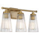 Chantilly 3 Light 22 inch Warm Brass Bathroom Vanity Light Wall Light, Essentials