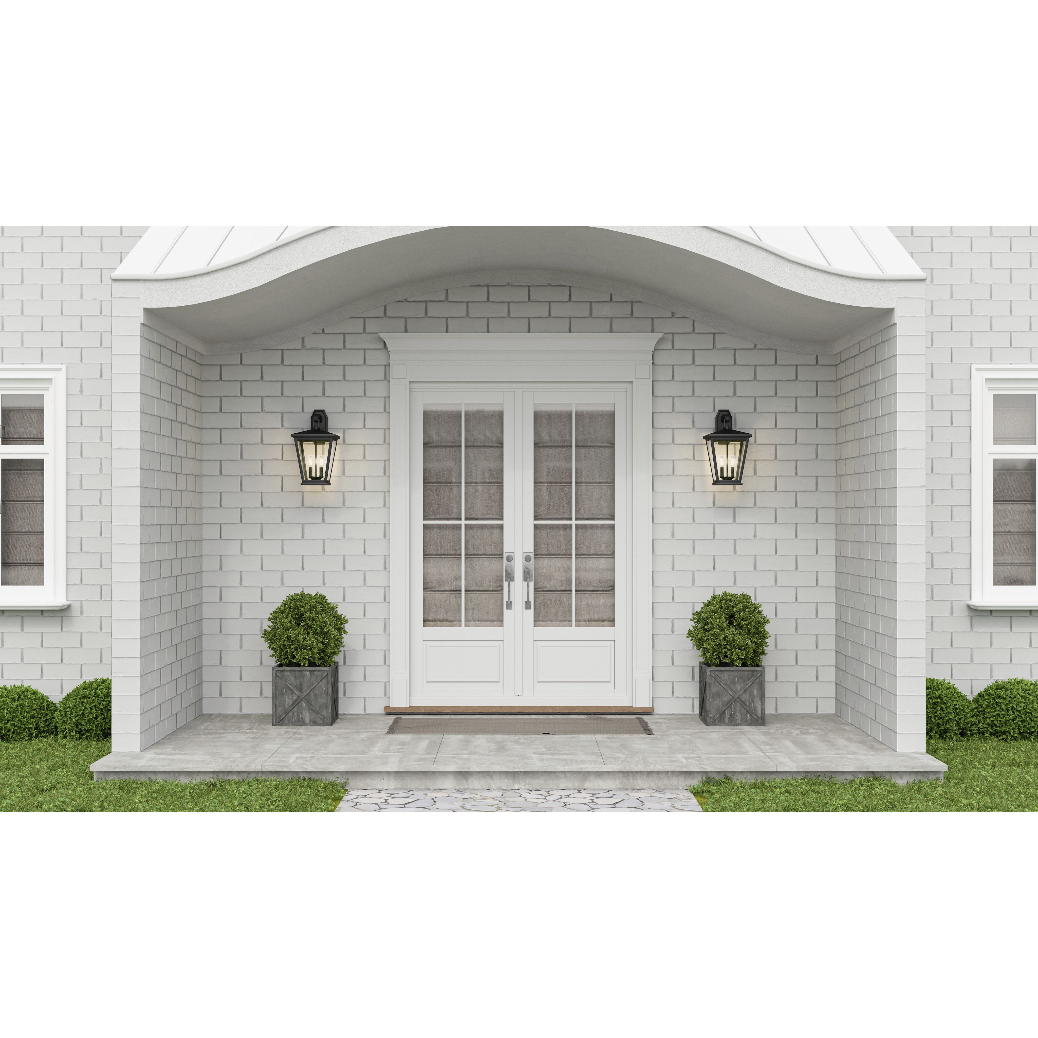 Joffrey 2 Light 19 inch Matte Black Outdoor Wall Lantern, Large