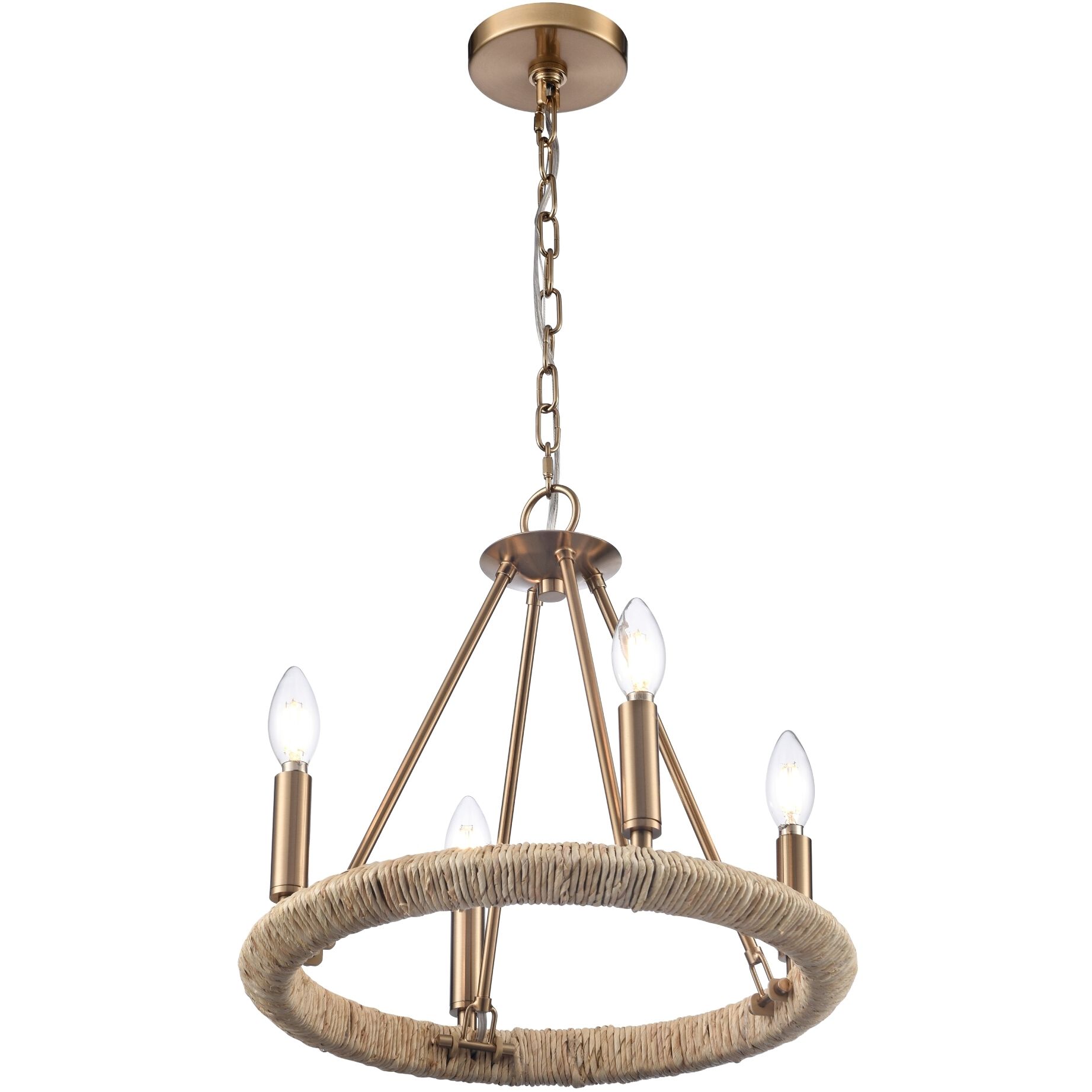 Cabana 4 Light 16 inch Lacquered Gold Chandelier Ceiling Light
